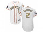 Houston Astros #2 Alex Bregman White FlexBase Authentic 2018 Gold Program Stitched Baseball Jersey