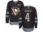Adidas Pittsburgh Penguins #4 Justin Schultz Black 1917-2017 100th Anniversary Stitched NHL Jersey