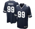 Dallas Cowboys #99 Antwaun Woods Game Navy Blue Team Color Football Jersey