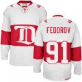 CCM Detroit Red Wings #91 Sergei Fedorov Premier White Winter Classic Throwback NHL Jersey