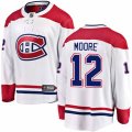 Montreal Canadiens #12 Dickie Moore Authentic White Away Fanatics Branded Breakaway NHL Jersey