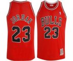 Chicago Bulls #23 Michael Jordan Authentic Red Throwback Basketball Jersey