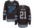 Adidas St. Louis Blues #21 Tyler Bozak Authentic Black 1917-2017 100th Anniversary NHL Jersey