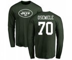 New York Jets #70 Kelechi Osemele Green Name & Number Logo Long Sleeve T-Shirt