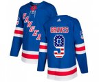 Adidas New York Rangers #9 Adam Graves Authentic Royal Blue USA Flag Fashion NHL Jersey