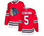 Chicago Blackhawks #5 Adam Clendening Authentic Red Fashion Gold NHL Jersey
