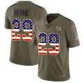 New York Giants #29 Nat Berhe Limited Olive USA Flag 2017 Salute to Service NFL Jersey