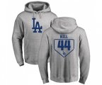 Los Angeles Dodgers #44 Rich Hill Gray RBI Pullover Hoodie