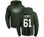 New York Jets #61 Alex Lewis Green Name & Number Logo Pullover Hoodie
