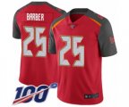 Tampa Bay Buccaneers #25 Peyton Barber Red Team Color Vapor Untouchable Limited Player 100th Season Football Jersey