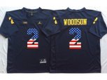 Michigan Wolverines #2 Charles Woodson Navy USA Flag College Jersey