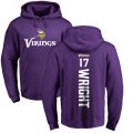 Minnesota Vikings #17 Jarius Wright Purple Backer Pullover Hoodie