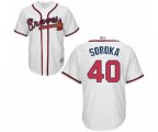 Atlanta Braves #40 Mike Soroka Replica White Home Cool Base Baseball Jersey