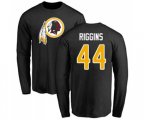 Washington Redskins #44 John Riggins Black Name & Number Logo Long Sleeve T-Shirt