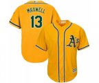 Oakland Athletics #13 Bruce Maxwell Replica Gold Alternate 2 Cool Base Baseball Jersey