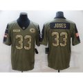 Green Bay Packers #33 Aaron Jones Camo 2021 Salute To Service Limited Player Jersey