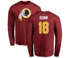 Washington Redskins #18 Trey Quinn Maroon Name & Number Logo Long Sleeve T-Shirt