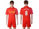 Liverpool #8 Gerrard Red Home Soccer Club Jersey