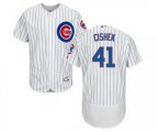 Chicago Cubs #41 Steve Cishek White Home Flex Base Authentic Collection MLB Jersey