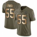 Chicago Bears #55 Hroniss Grasu Limited Olive Gold Salute to Service NFL Jersey