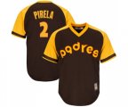 San Diego Padres #2 Jose Pirela Replica Brown Alternate Cooperstown Cool Base Baseball Jersey