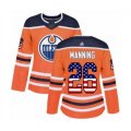 Edmonton Oilers #26 Brandon Manning Authentic Orange USA Flag Fashion Hockey Jersey