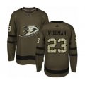 Anaheim Ducks #23 Chris Wideman Authentic Green Salute to Service Hockey Jersey