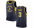 Indiana Pacers #3 Joe Young Authentic Navy Blue Road Basketball Jersey - Icon Edition