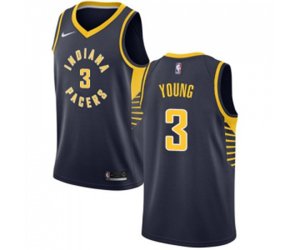 Indiana Pacers #3 Joe Young Authentic Navy Blue Road Basketball Jersey - Icon Edition