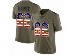 New England Patriots #62 Joe Thuney Limited Olive USA Flag 2017 Salute to Service NFL Jersey