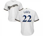 Milwaukee Brewers #22 Matt Garza Replica White Home Cool Base Baseball Jersey
