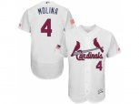 St. Louis Cardinals #4 Yadier Molina White Stitched 2016 Fashion Stars & Stripes Flex Base Baseball Jersey