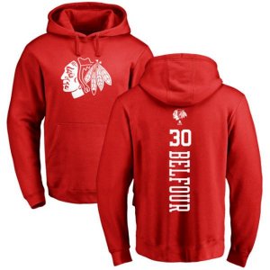 Chicago Blackhawks #30 ED Belfour Red One Color Backer Pullover Hoodie