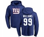 New York Giants #99 Leonard Williams Royal Blue Name & Number Logo Pullover Hoodie