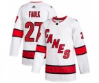 Carolina Hurricanes #27 Justin Faulk White Road Authentic Stitched Hockey Jersey