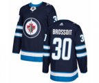 Winnipeg Jets #30 Laurent Brossoit Authentic Navy Blue Home NHL Jersey