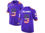2016 US Flag Fashion Clemson Tigers Wayne Gallman II #9 College Football Limited Jersey - Purple