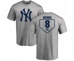 New York Yankees #8 Yogi Berra Replica Navy Gray Alternate Baseball T-Shirt
