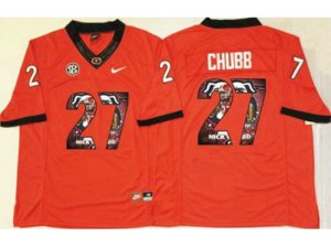 Georgia Bulldogs #27 Nick Chubb Red Player Fashion Stitched NCAA Jersey