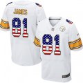 Pittsburgh Steelers #81 Jesse James Elite White Road USA Flag Fashion NFL Jersey