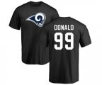 Los Angeles Rams #99 Aaron Donald Black Name & Number Logo T-Shirt