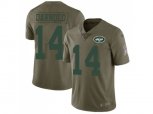 New York Jets #14 Sam Darnold Olive Men Stitched NFL Limited 2017 Salute To Service Jersey