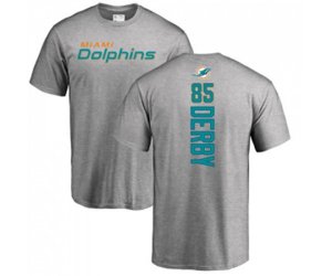 Miami Dolphins #85 A.J. Derby Ash Backer T-Shirt