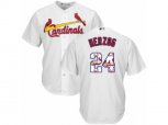 St. Louis Cardinals #24 Whitey Herzog Authentic White Team Logo Fashion Cool Base MLB Jersey