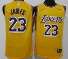 Los Angeles Lakers #23 LeBron James Yellow Nike Swingman Jersey