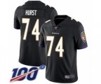 Baltimore Ravens #74 James Hurst Black Alternate Vapor Untouchable Limited Player 100th Season Football Jersey