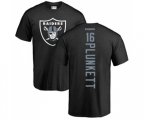 Oakland Raiders #16 Jim Plunkett Black Backer T-Shirt