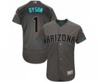 Arizona Diamondbacks #1 Jarrod Dyson Gray Teal Alternate Authentic Collection Flex Base Baseball Jersey