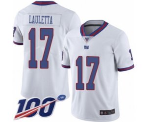 New York Giants #17 Kyle Lauletta Limited White Rush Vapor Untouchable 100th Season Football Jersey