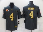Cleveland Browns #4 Deshaun Watson Grey Gold Salute To Service Limited Stitched Jersey
